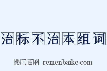 治标不治本组词是什么意思的图片